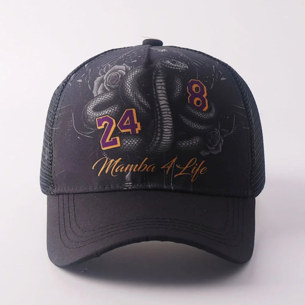 2026 Simple Creative New Mesh Hat Snake Design Print Street Hip Hop Hat