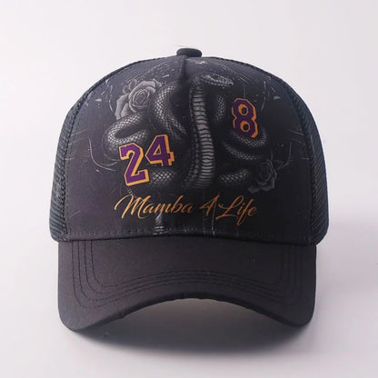 2026 Simple Creative New Mesh Hat Snake Design Print Street Hip Hop Hat