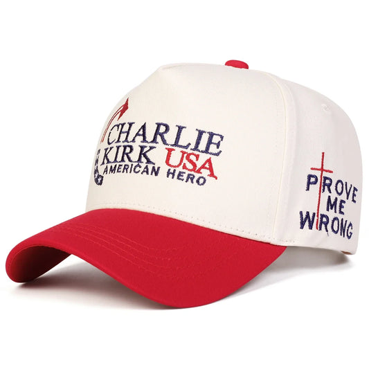 Unisex Charlie Kirk Usa Letter Embroidery Baseball Caps Spring Autumn