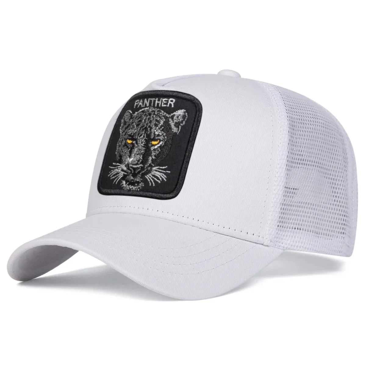 Unisex Panther Embroidery Baseball Net Caps Spring and Summer Sports Cap