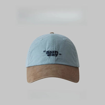 Small Niche Color Blocking Design Duckbill Cap Fashion Korean Outdoor Retro