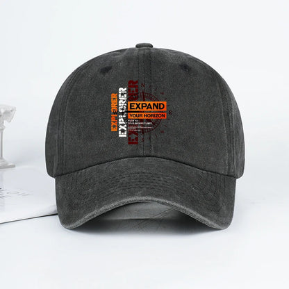 Explorer Compass Print Washed Baseball Cap