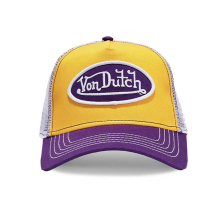 Casual Fashion VON Baseball Cap Breathable Shade Alphabet Embroidery Sunblock Mesh Embroidered DUTCH Trucker Hat