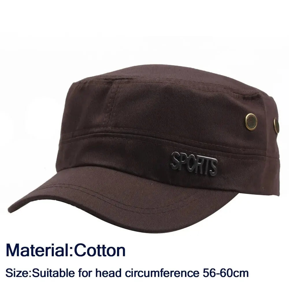 Casual Cadet Hat Man Flat Top Caps Fashion Cotton Visor Hats