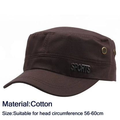 Casual Cadet Hat Man Flat Top Caps Fashion Cotton Visor Hats