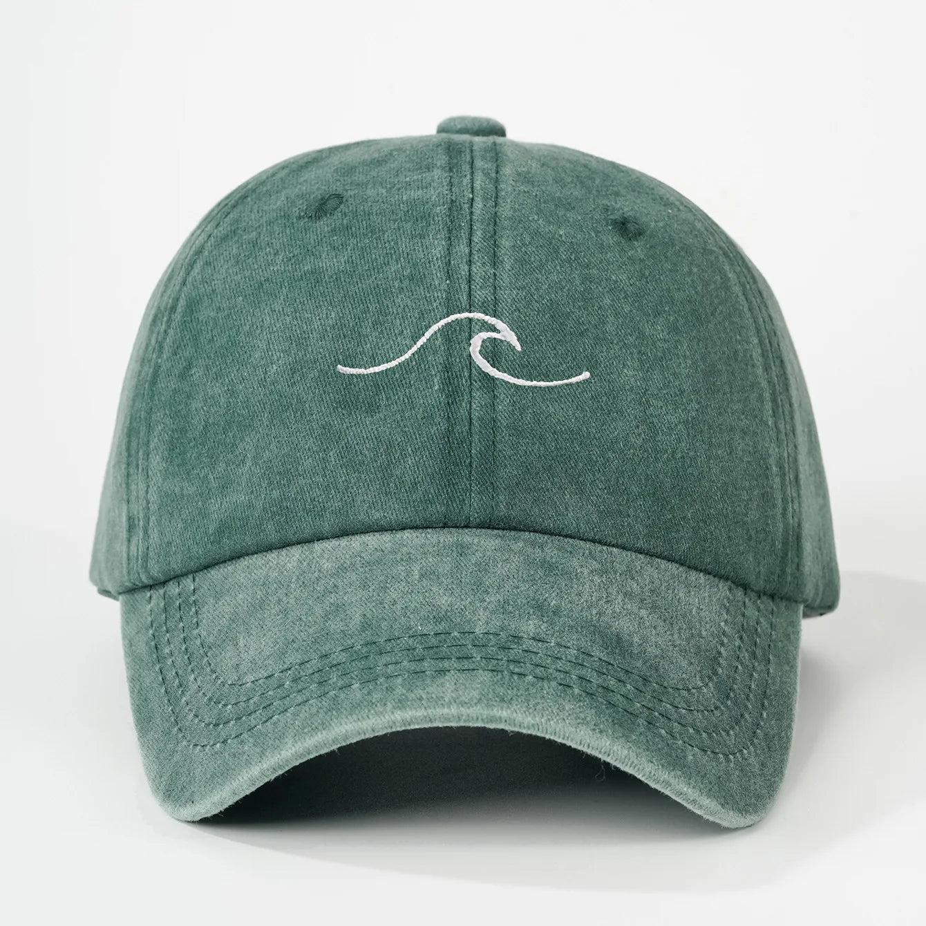 Simple Wave Ripple Embroidery Baseball Cap