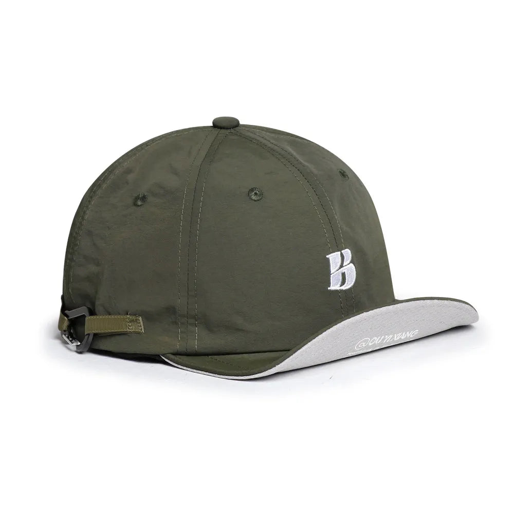 Color-Matched Quick-Drying Embroidered Letter "B" Wide-Brimmed Baseball Cap