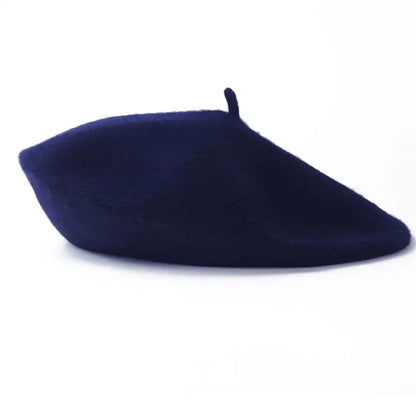 Multi-Color Wool Thick Berets Winter Autumn Artist French Retro Plain Painter Hat