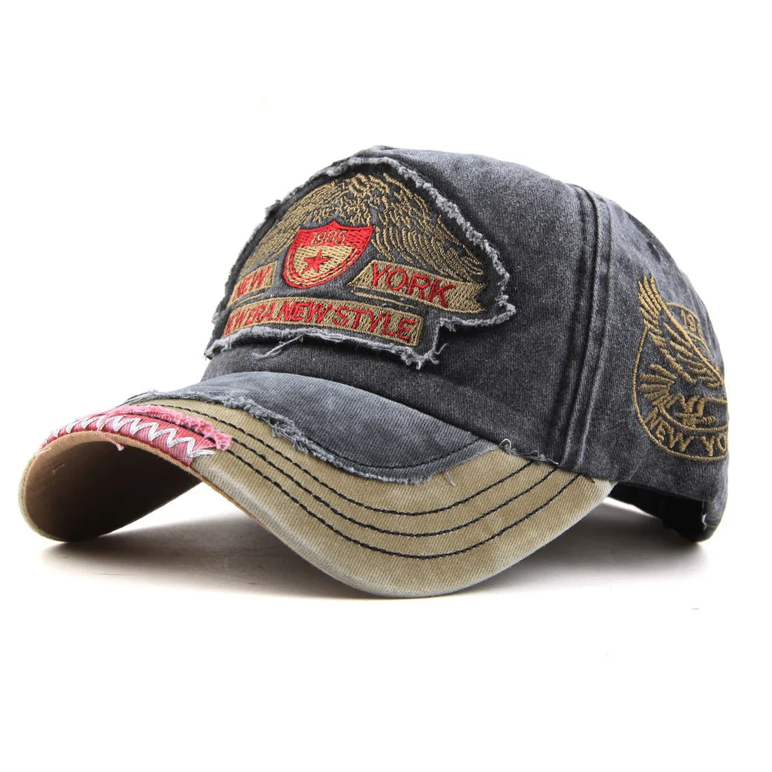 Unisex Washed Cotton Peaked Baseball Caps For Men Women