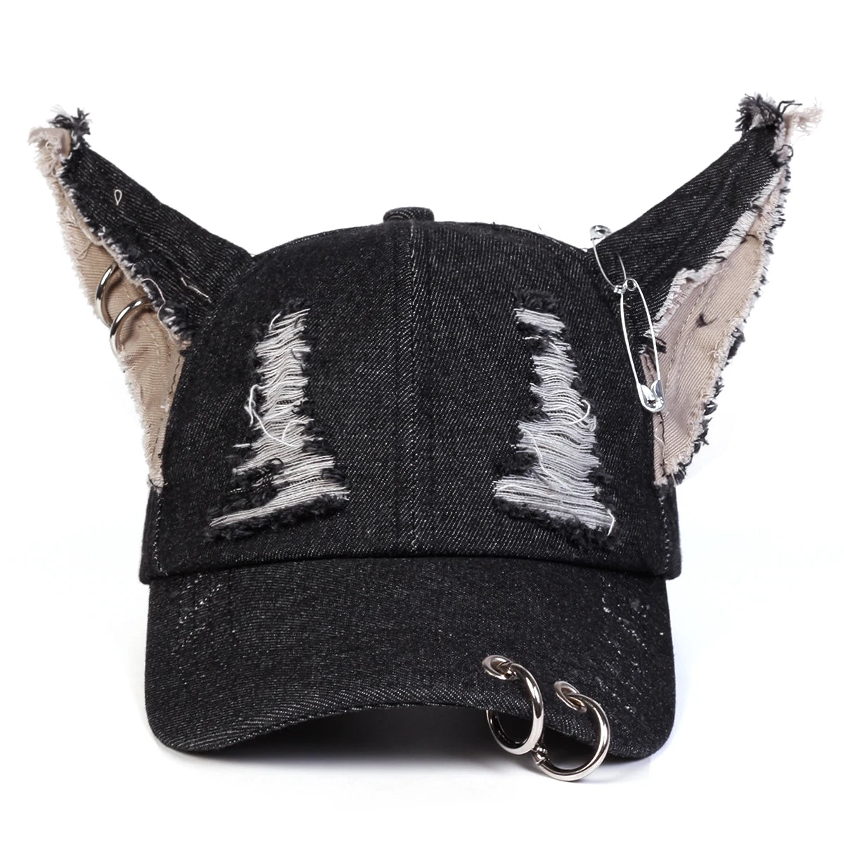Unisex Cute Ear Design Iron Ring Cowboy Baseball Caps