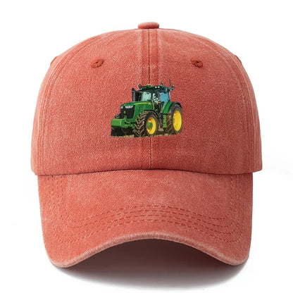 Printed Tractor Baseball Cap Men's Outdoor Camping Vacation Casual Curved Brim Hat Retro