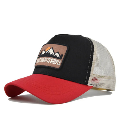 Brand Letter Mesh Breathable Hat Women Men Embroidery Baseball Cap