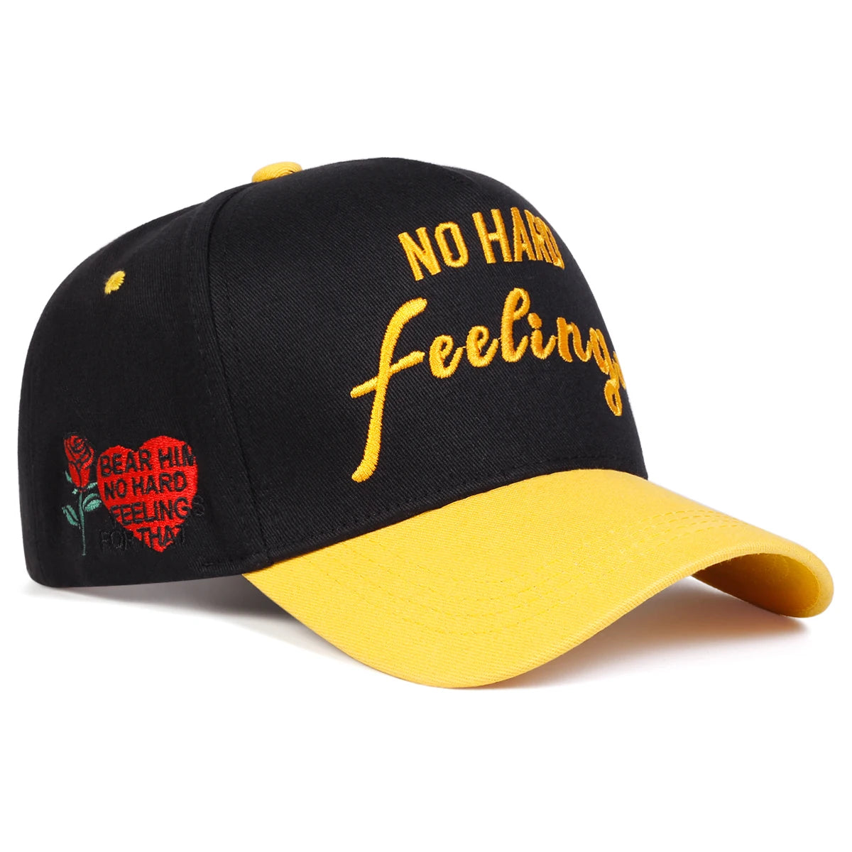 Unisex No Hard Feelings Embroidery Side Love Rose Baseball Caps Spring And Autumn