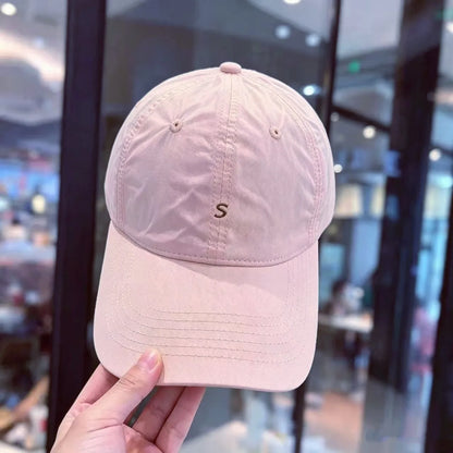 Korean Style Simple S Letter Embroidery Baseball Cap