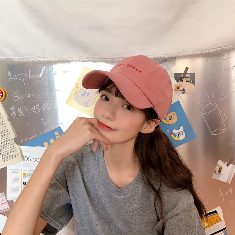 Summer Baseball Cap Women Men Letter CHALLENGE Trucker Hat Hip Hop Snapback Caps Outdoor Sun Hat