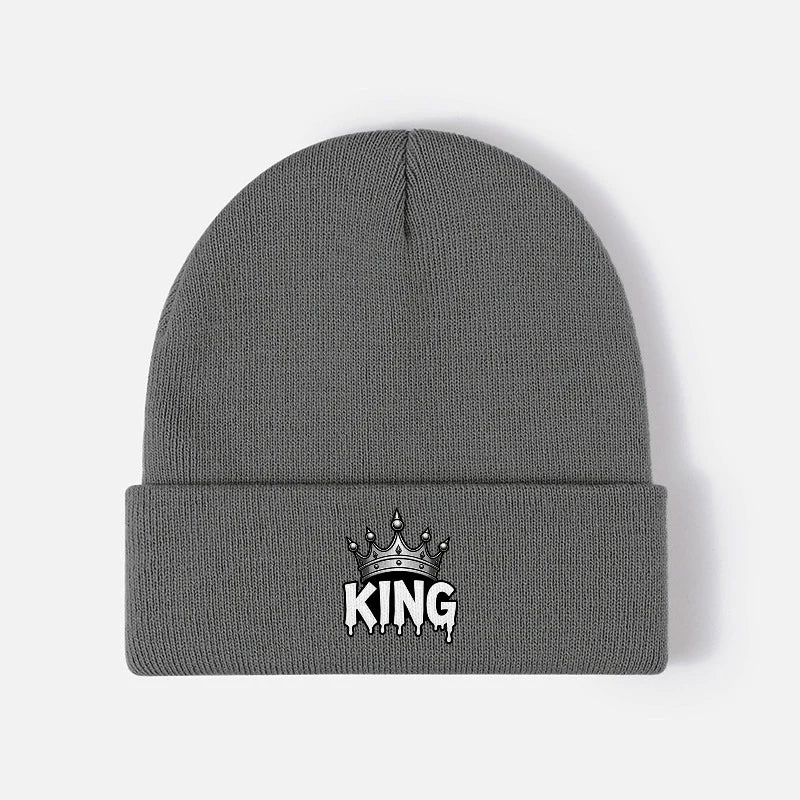 Crown Graphic Beanie Hat Warm Knit Skull Cap