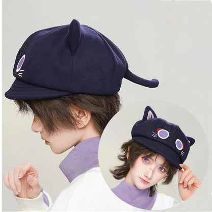 Hot Game Genshin Impact Scaramouche Cute Cat Cosplay Octagonal Hat Casual Wanderer Balladeer Beret Cap