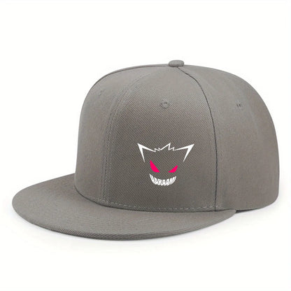 New Cute Expression Printed Flat brim Baseball Cap Outdoor Sports Event Casual Cap Hip Hop Street