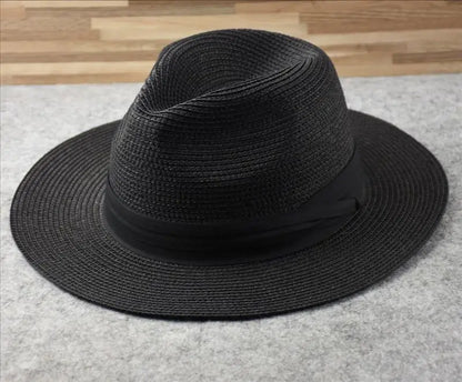 Extra Large Panama Straw Hat Summer Wide Brim UV Protection Adjustable
