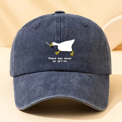 A Running Goose Fashionable Printed Baseball Cap Versatile Outdoor