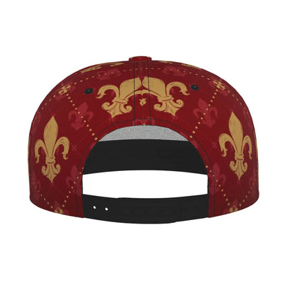 Coat Of Arms Red Lily Flat Brimmed Hat Street Skateboarding Hip Hop Hat