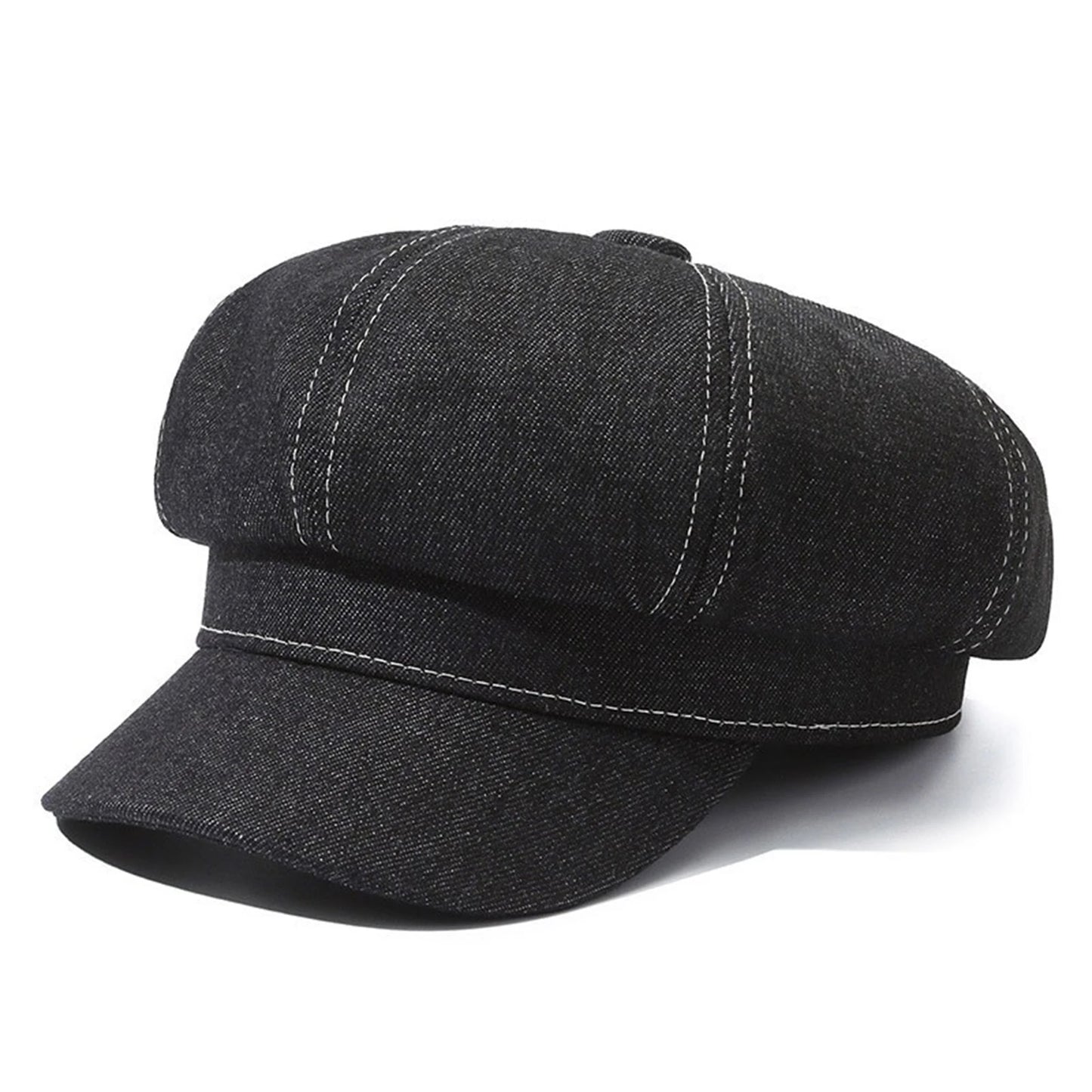 Women's Denim Newsboy Beret Cap Visor Cap