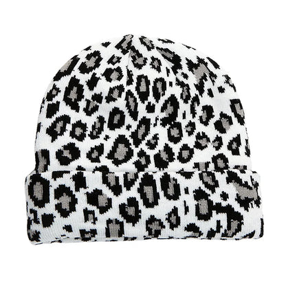 Leopard Print Jacquard Brimless Hat Unisex