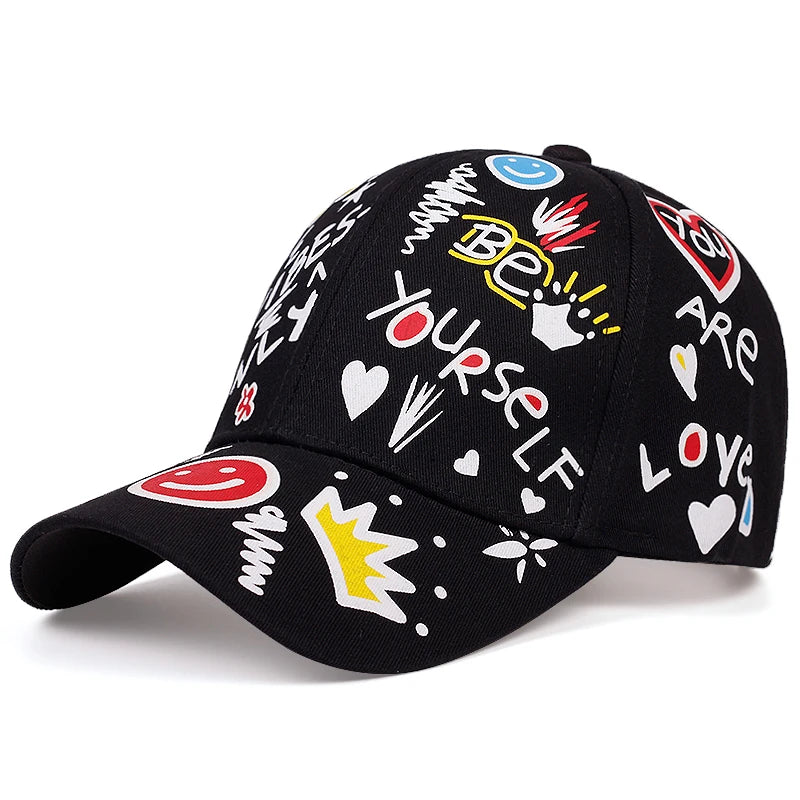 Letter Printing Graffiti Hip Hop Baseball Cap Fashion