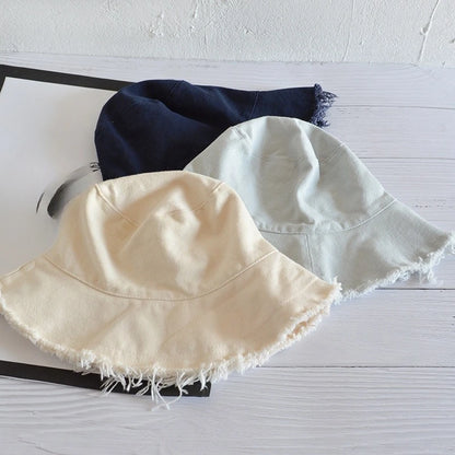 2025 Cotton Fashion Korean Casual Ladies Flat Tassel Bucket Cap