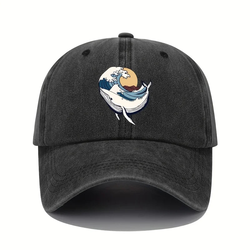 Baseball Caps with Surfing and Wave Patterns for Both Men and Women