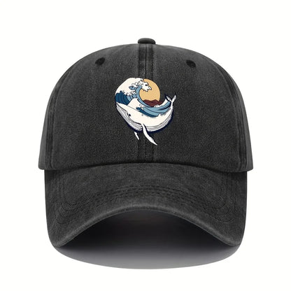 Baseball Caps with Surfing and Wave Patterns for Both Men and Women