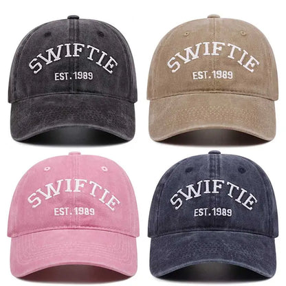 Swiftie Washed Retro Aged Letter Embroidery Baseball Caps Women Men