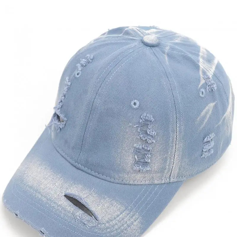 Baseball Cap For Women Men Unisex Dad Hat Broken Hole Washed Cap