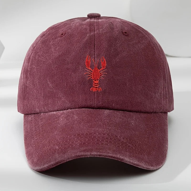 1pc Unisex Leisure Fun Lobster Embroidered Baseball Caps