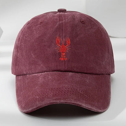 1pc Unisex Leisure Fun Lobster Embroidered Baseball Caps