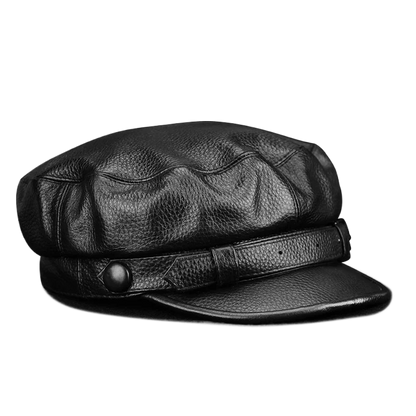 Men Genuine Leather Real Cowhide Beret Newsboy Hat Baseball Cap Classic Autumn Spring Winter