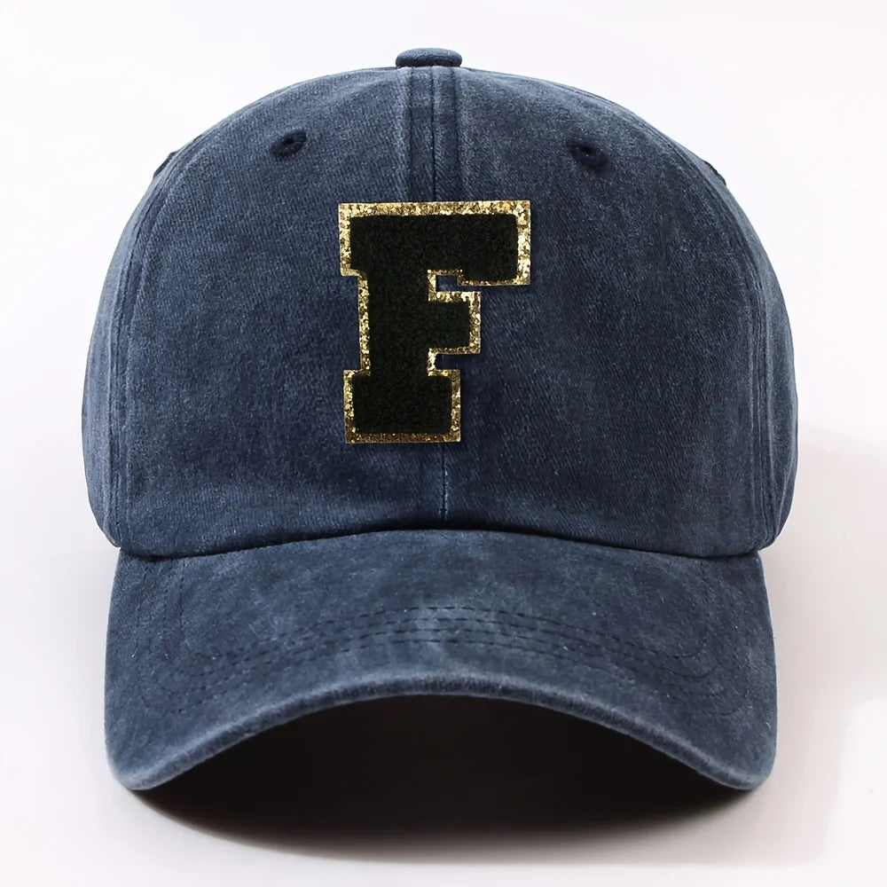 Fashionable 26 Letter Stick Label Hip-Hop Baseball Cap Hat for Men and Women