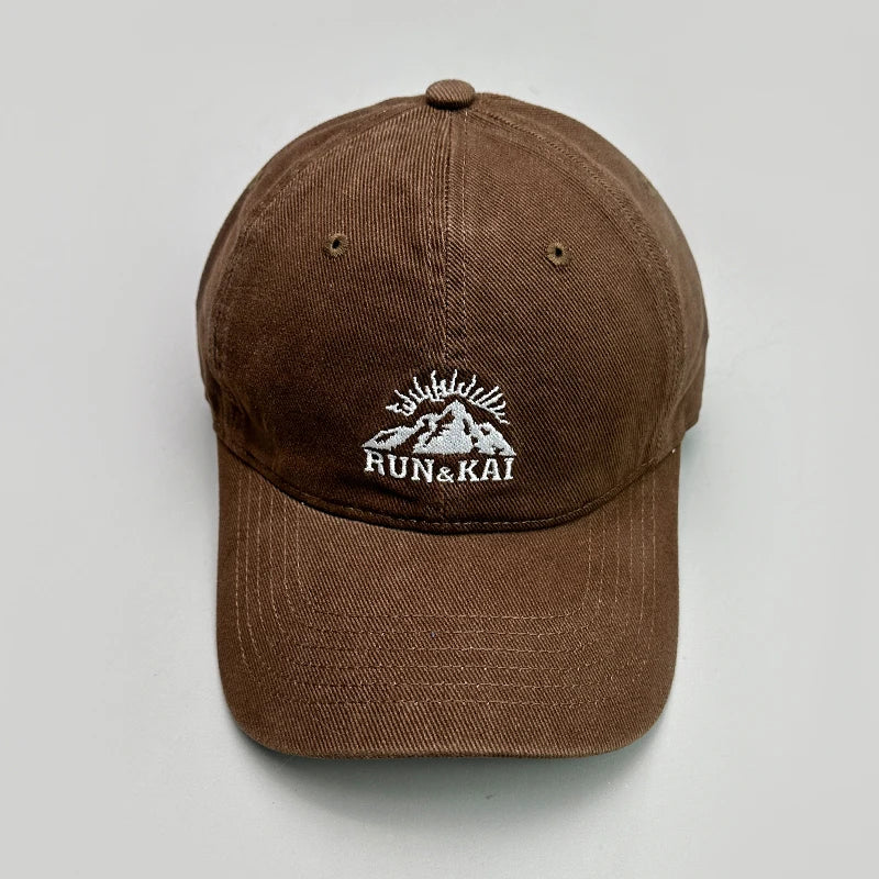 Korean Retro Mountain Embroidery Snapback Caps New Sunshade Baseball Hats Breathable Versatile Fashion