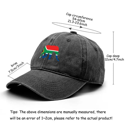 South Africa Elephant Flag Baseball Cap Adjustable