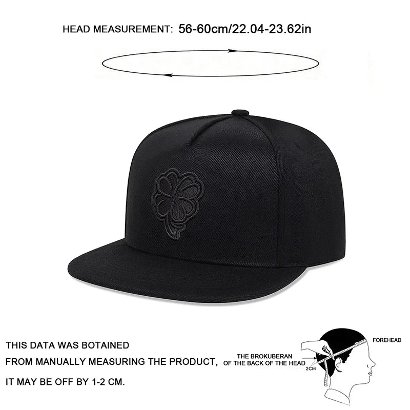 Unisex Clover Embroidery Hip-hop Hats Spring Autumn