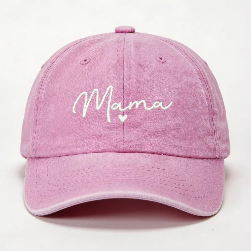 Fashion Washed Cotton Mama Heart Caps