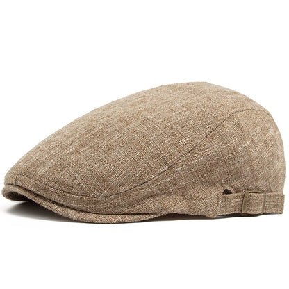 New Summer Thin Double Breasted Beret Fashion Men Vintage Visor Flat Cap