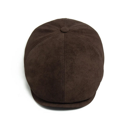 New PU Imitation Leather Newsboy Cap Fashion Vintage Men Women Berets