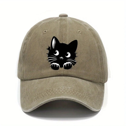 Cat Printed Baseball Cap with Cute Design