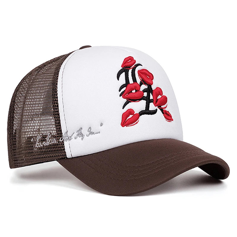 Baseball Hat LA Lipprint Embroidered HipHop