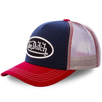 Von Dutch Letter Embroidered Mesh Baseball Hat