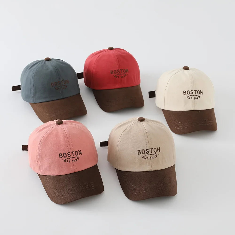 New Autumn Letter Embroidery Baseball Cap Fashion Style Baby Boys Girls Sun Hat Korean Caps Children