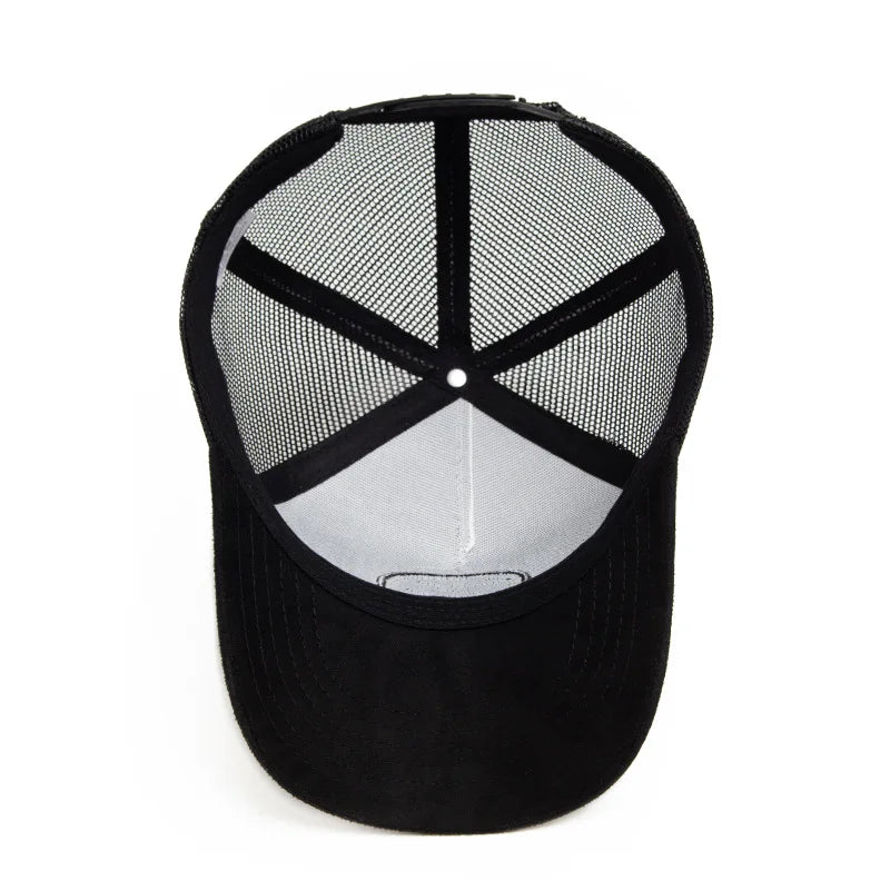Spring Summer Suede 5 Panel Mesh Baseball Cap
