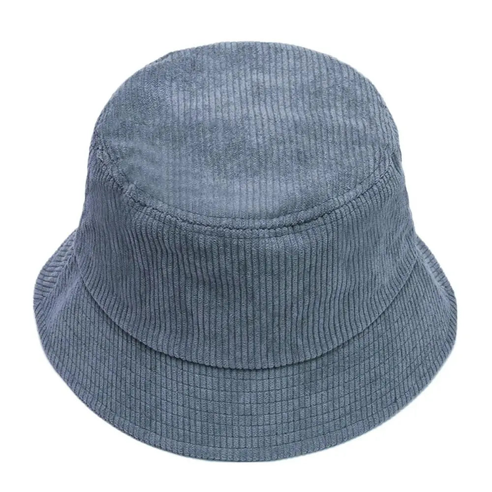 Outdoor Corduroy Bucket Hat Warm Plush Panama Hat Soft Winter Fisherman Cap Men Women