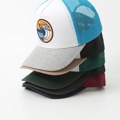 New Unisex Embroidered Trucker Hat For Men Curved Front Half Mesh Baseball Cap Patch Logo Breathable Mesh Back
